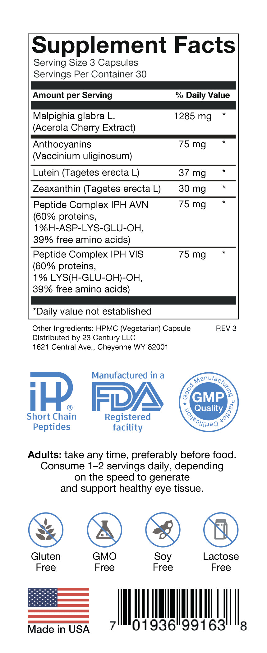 Pepts ReVision, Short-chain Targeted Peptide, 90 caps